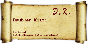 Daubner Kitti névjegykártya